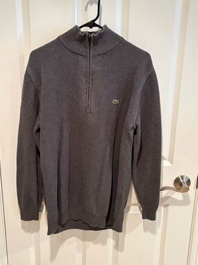 Lacoste Men’s Charcoal Gray Half-Zip Knit Sweater